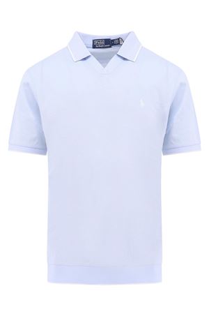 Polo in cotone azzurro RALPH LAUREN | 710964535001BLUWHITE